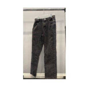 black wash straight leg mom jeans